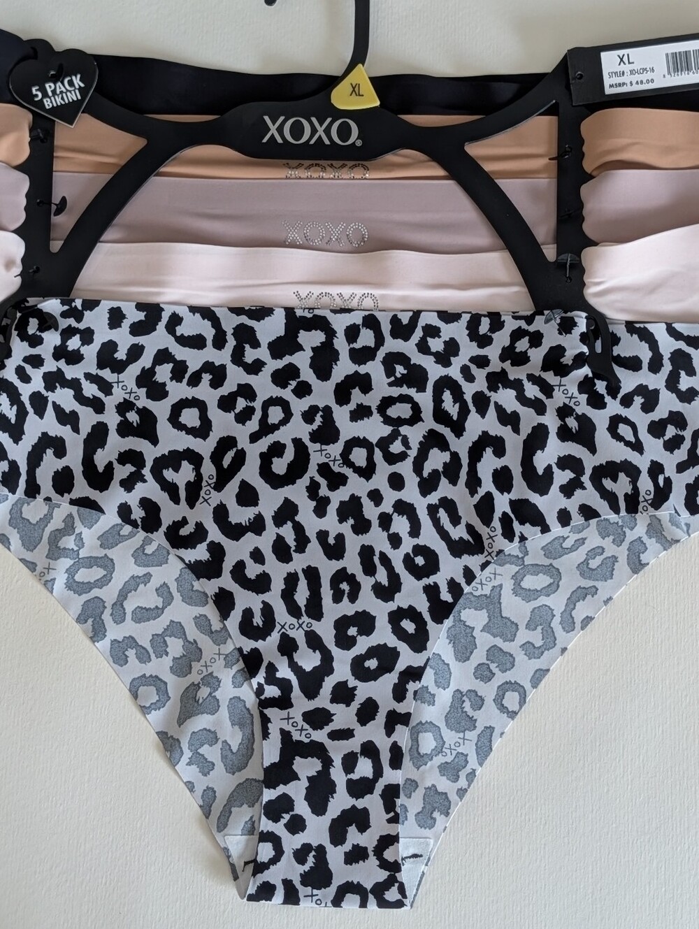 🔥NWT XOXO With Bling 5-Pack Bikini Panties XL Leopard & Neutrals MSRP $48